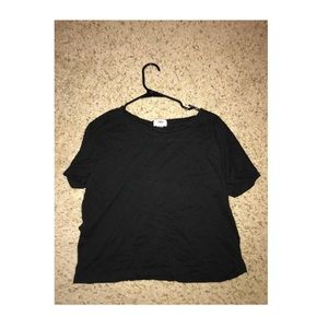 Black T-Shirt With Rolled Sleeves